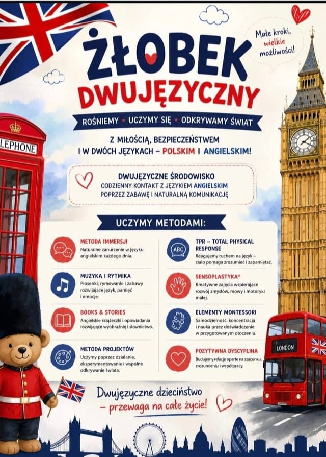 Plakat: żłobek dwujęzyczny